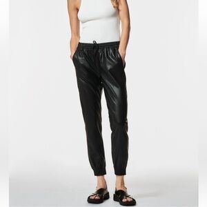 Zara Black Faux Leather Joggers